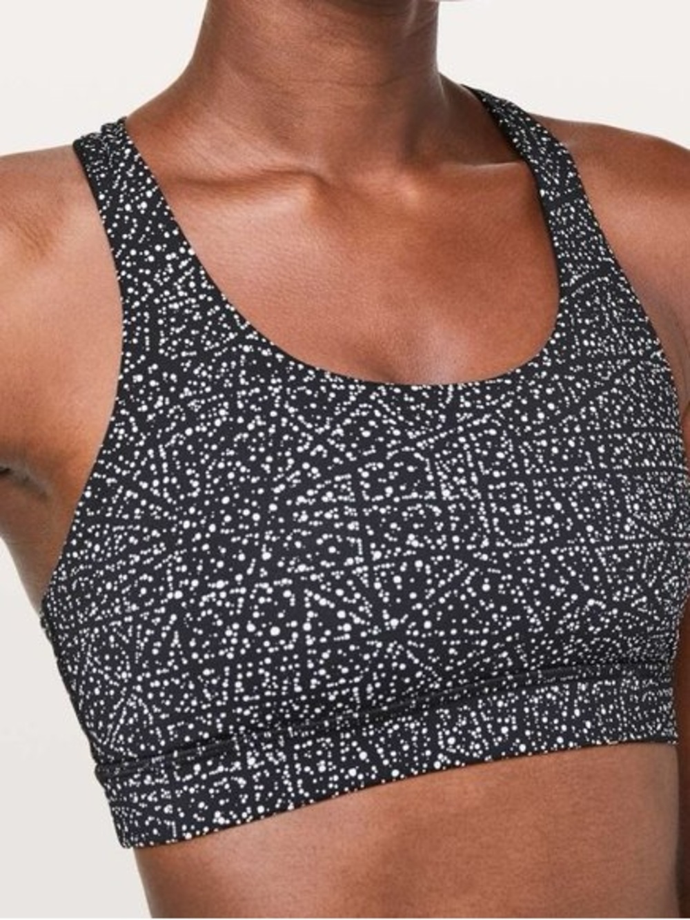 lululemon athletica Black with White Dot Pattern Sports Bra